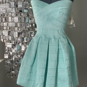 Turquoise Ribbon Cocktail Dress (M) NWT